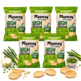 Moonsy Chipsy z soczewicy smak zielona cebulka 60 g