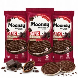 Moonsy Wafle Ryżowe Czekolada Deserowa 65g x4 – Eurowafel