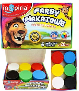 Farby Plakatowe Szkolne 6 Kolorów 20ML Inspiria 1985