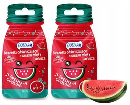 Cukierki Drażetki Odświeżające o Smaku MIĘTA i ARBUZ Dosfarm 15g x2