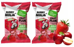 BUNNY NINJA Przekąska Owocowa JABŁKO TRUSKAWKA Fruit Fluk 15g x2