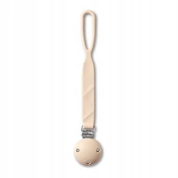 Babyono Silikonowy Łańcuszek do Smoczka Klips Beżowy BPA-Free 0m+
