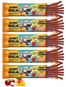 BUNNY NINJA Przekąska Owocowa JABŁKO MANGO Fruit Straw 16g x5