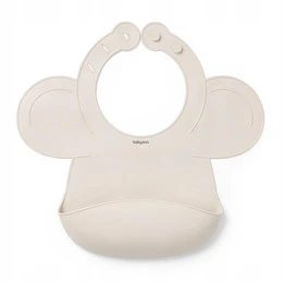 Śliniak silikonowy Babyono beżowy 30×28 cm