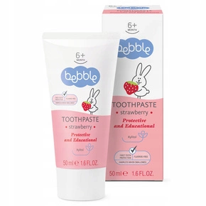 BEBBLE Pasta Do Zębów Dla Dzieci TRUSKAWKOWA Bez Fluoru 6M+ 50ml