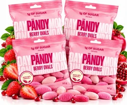 Żelki PANDY Poziomka Granat Bez Cukru Błonnikowe 4x50g
