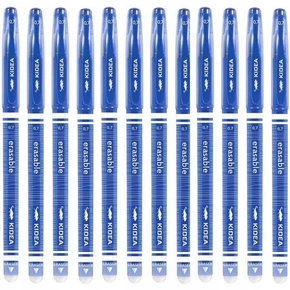 12x Długopis Zmazywalny Niebieski 0,7 mm Wymazywalny Z Gumką Kidea