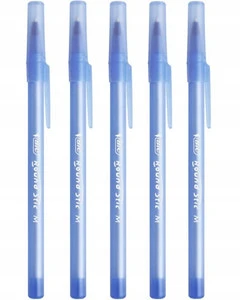 5x BIC Długopis Round Stick Szkolny Biurowy 1,0 mm NIEBIESKI 