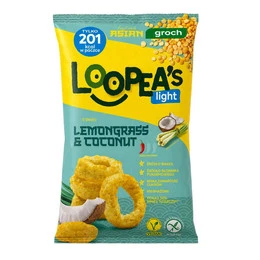 LOOPEA'S LIGHT Chrupki z Grochu Trawa Cytrynowa & Kokos 50g Bezglutenowe