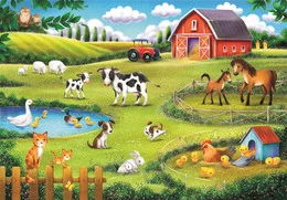 Puzzle 30 Układanki Zwierzęta WIEŚ Farma Widok Konie 3+ Clementoni