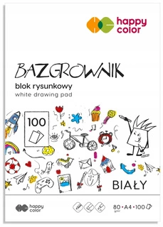 Blok Rysunkowy A4 100K BIAŁY 80g/m2 Bazgrownik Happy Color