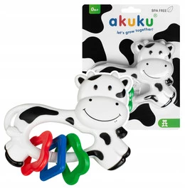 AKUKU Grzechotka KRÓWKA Dla Dzieci Niemowląt Lekka Poręczna 0M+ A0679