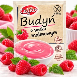 Budyń malinowy bez glutenu, bez cukru CELIKO 40g