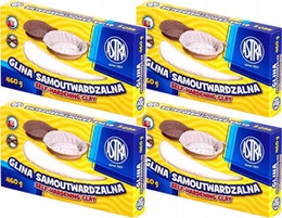 GLINA SAMOUTWARDZALNA 460g Biała ASTRA Plastyczna Do Form Rzeźbiarskich x4