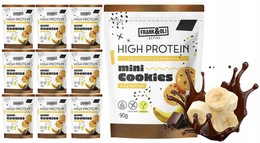 FRANK&OLI Mini Ciasteczka PROTEINOWE High Protein BANAN CZEKOLADA 90g x9