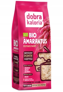 DOBRA KALORIA Bio Amarantus Ekspandowany 100% VEGAN Żelazo Błonnik Magnez