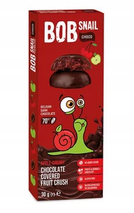 Przekąska Jabłko Wiśnia W Ciemnej Belgijskiej Czekoladzie 30g BOB SNAIL