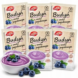 Budyń bez cukru jagodowy bezglutenowy 40g CELIKO zdrowy deser FIT x6