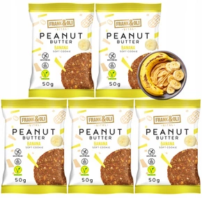 FRANK&OLI Ciastko Miękkie PASTA ORZECHOWA BANAN 50g x5
