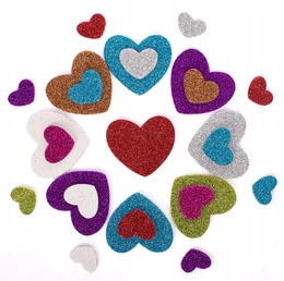 Naklejki Dekoracyjne Piankowe Brokatowe SERCA Walentynki Astra