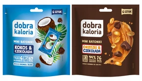 12x DOBRA KALORIA Fit Zdrowe Mini Batoniki KOKOS i ORZECHY Czekolada