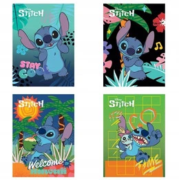 4x STITCH A5 – Zeszyt 32 kartek, kolorowa linia