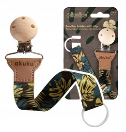AKUKU Tasiemka ZAWIESZKA Do Smoczka Uniwersalna LIŚCIE A0583