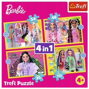 Puzzle 4w1 Układanka Wesoły Świat BARBIE Lalki Laleczki 4+ Trefl 34626