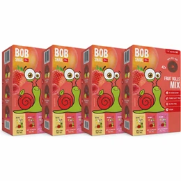 Bob Snail Fruit Rolls Mix – Zestaw 4x, 168 sztuk