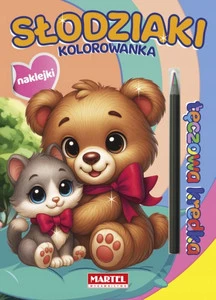 Kolorowanka SŁODZIAKI z Kredką Tęczową i Naklejkami Martel