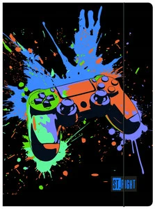 Teczka z gumką A4 tekturowa ST.RIGHT Game Controller Splash