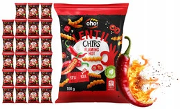 CHIPSY Chrupki z Czerwonej Soczewicy Flaming Hot 100g
