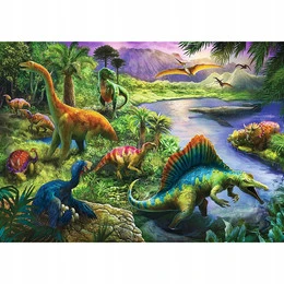 Puzzle 200 Układanka DINOZAURY Zwierzęta Dżungla Las Obraz 7+ Trefl