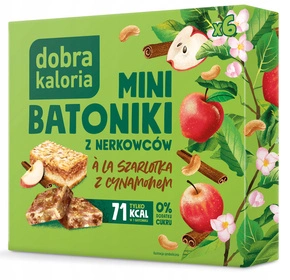 DOBRA KALORIA Mini Batoniki z Nerkowców Szarlotka z Cynamonem Potas Magnez