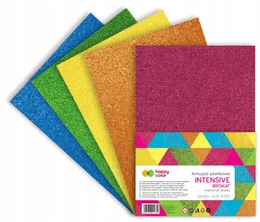 Pianka Brokatowa Arkusze Piankowe A4 KOLOROWA 5 Arkuszy Happy Color