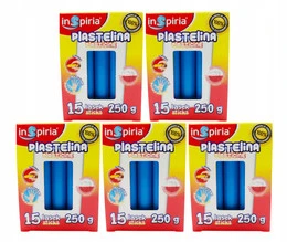 Plastelina NIEBIESKA Komplet 15 Lasek Szkolna Plastyczna 250g Inspiria x5
