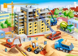 Puzzle 60 Układanka Dla Dzieci Auto Koparka PLAC BUDOWY Dźwig 5+ Castor