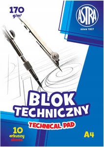 Blok techniczny A4 biały dla dzieci