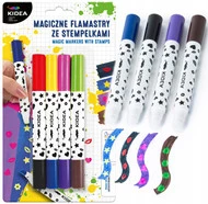 KIDEA Magiczne Flamastry Ze Stempelkami Mazaki Dla Dzieci 8 Kolorów