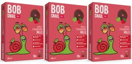 Rollsy Jabłko-Truskawka Bez Cukru 3x100g Bob Snail