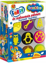 Farby Do Malowania Palcami Stempelki Dla Dzieci 12 Kolorów 3+ Bambino