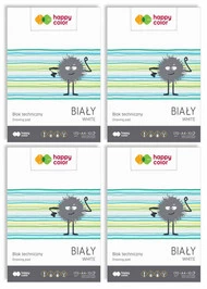4x Blok Techniczny BIAŁY A4 10 Kartek 170g Happy Color