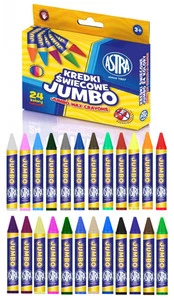 Kredki Świecowe Jumbo Szkolne Dla Dzieci 24 Kolory 3+ Astra