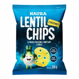 NAURA LENTIL CHIPS Chrupki z Soczewicy Kwaśna Śmietana i Cebula 50g