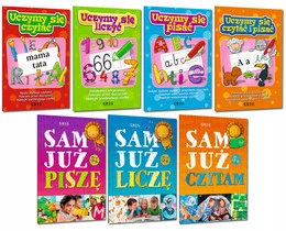 Pakiet 7 Książeczek Edukacyjnych Dla Dzieci Pisanie Liczenie Czytanie GREG