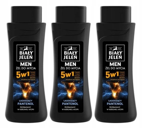 3x BIAŁY JELEŃ Żel Do Mycia DLA MĘŻCZYZN Prysznic Łagodzący Pantenol 300ml