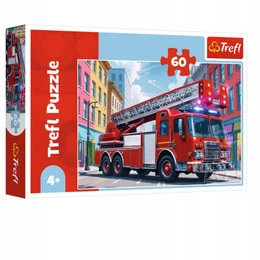 Puzzle 60 elementów Wóz strażacki Trefl