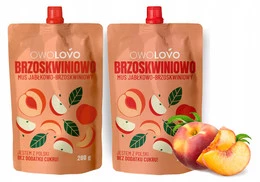 2x OwoLovo Brzoskwiniowo Mus Jabłkowo-Brzoskwiniowy Dla Dzieci 200g