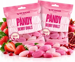 Żelki PANDY 50 g Poziomka i Granat Bez Cukru x2