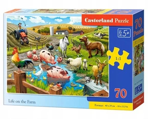 PUZZLE UKŁADANKA ZWIERZĘTA ZE WSI 5+ 70 EL. CASTOR